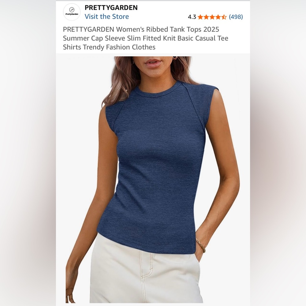 Pretty Garden Ribbed Tank Top